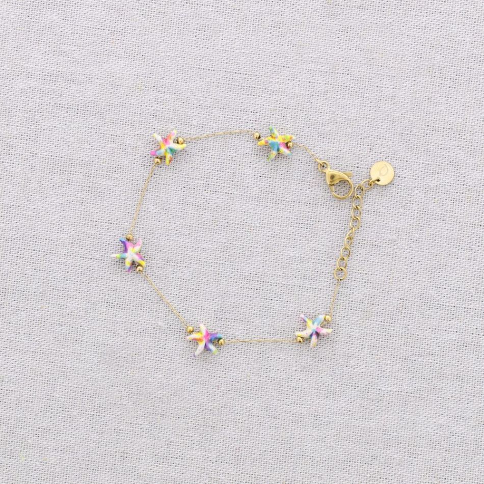 PULSERA ACERO CUENTAS ESTRELLA DE MAR