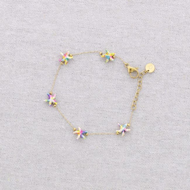 PULSERA ACERO CUENTAS ESTRELLA DE MAR