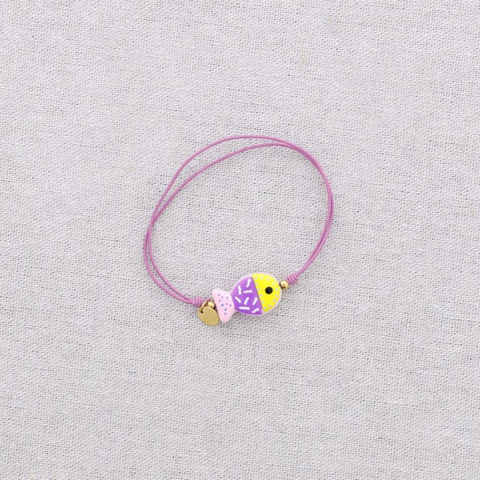 ELASTIC BRACELET STEEL MARINE MOTIF CERAMIC