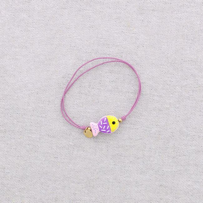 ELASTIC BRACELET STEEL MARINE MOTIF CERAMIC