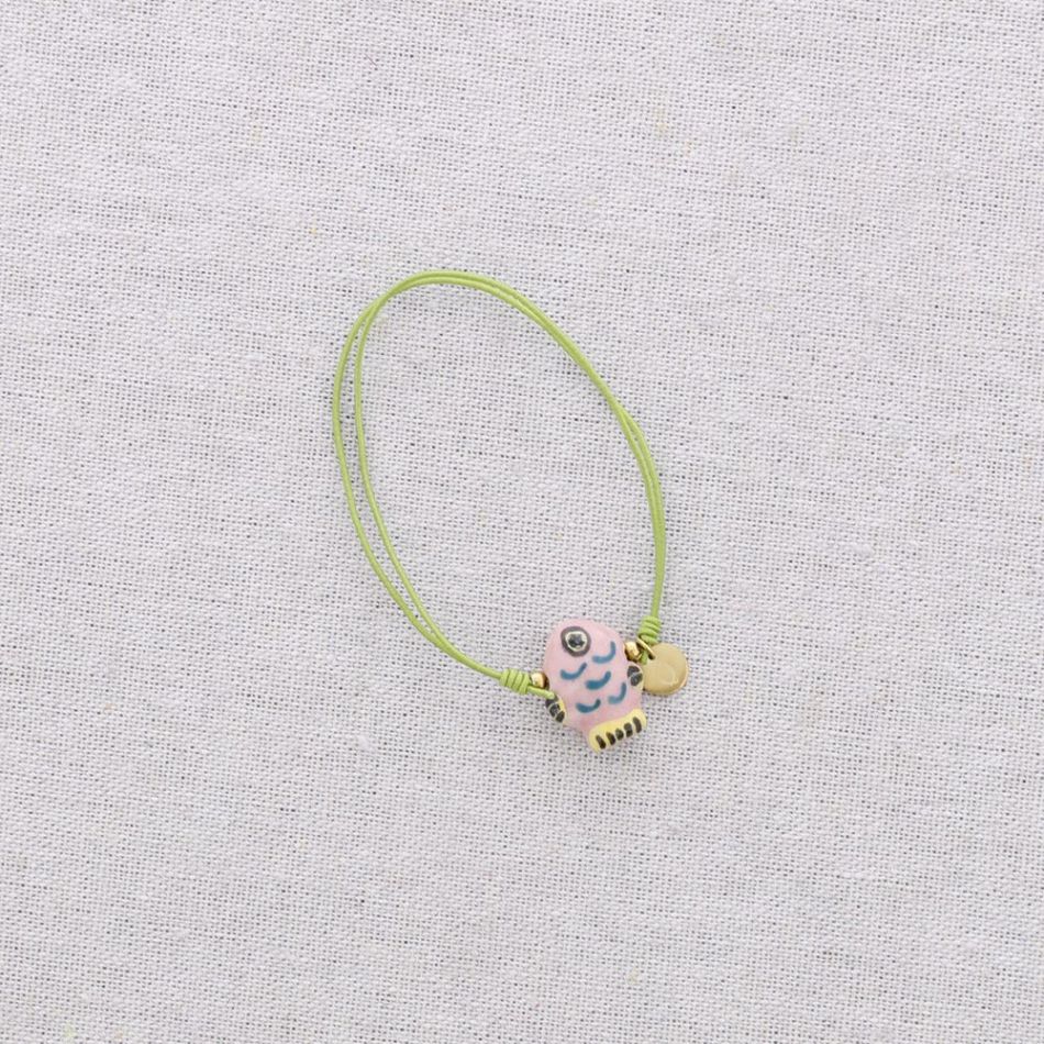 ELASTIC BRACELET STEEL MARINE MOTIF CERAMIC