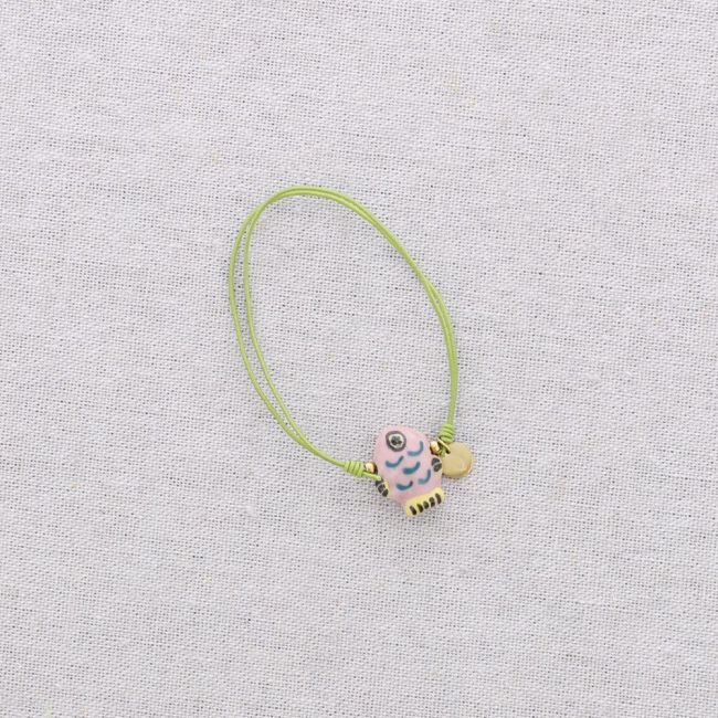 ELASTIC BRACELET STEEL MARINE MOTIF CERAMIC
