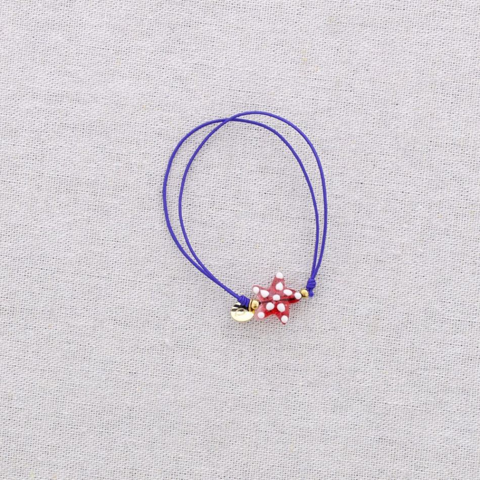 ELASTIC BRACELET STEEL MARINE MOTIF CERAMIC
