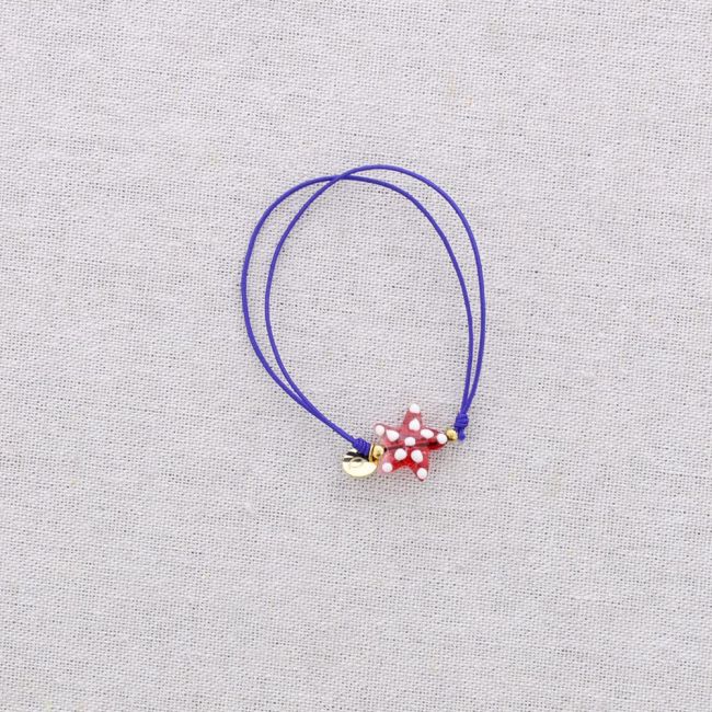 ELASTIC BRACELET STEEL MARINE MOTIF CERAMIC