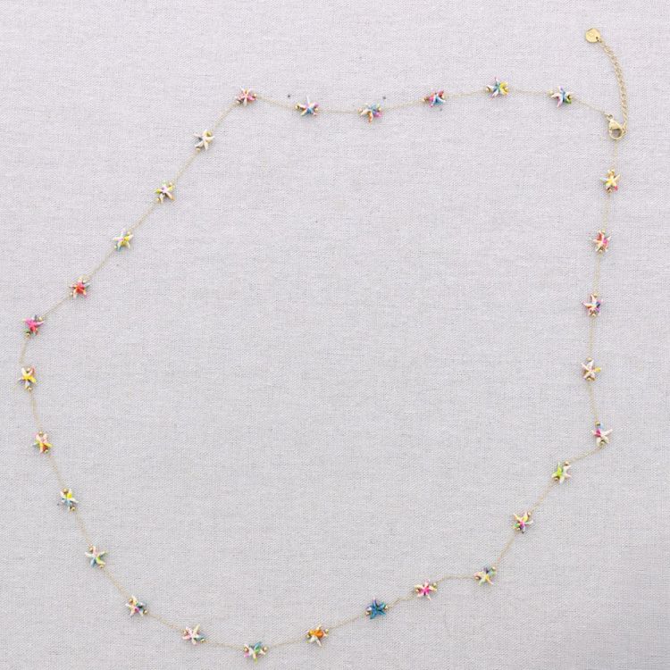 COLLAR LARGO ACERO CUENTAS ESTRELLA DE MAR 2