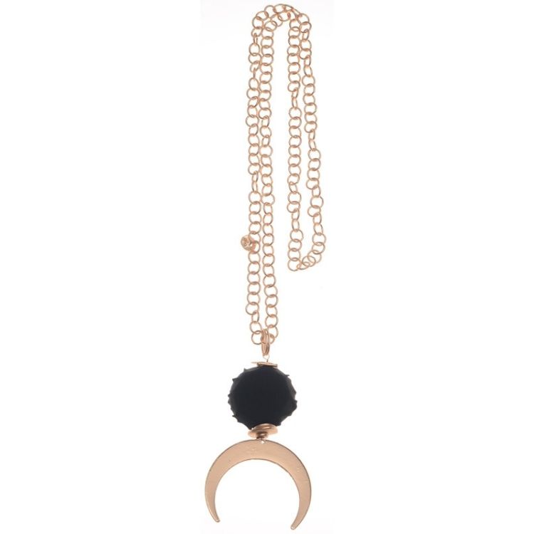 COLLAR LARGO CADENA COLGANTE MEDIA LUNA METAL 2