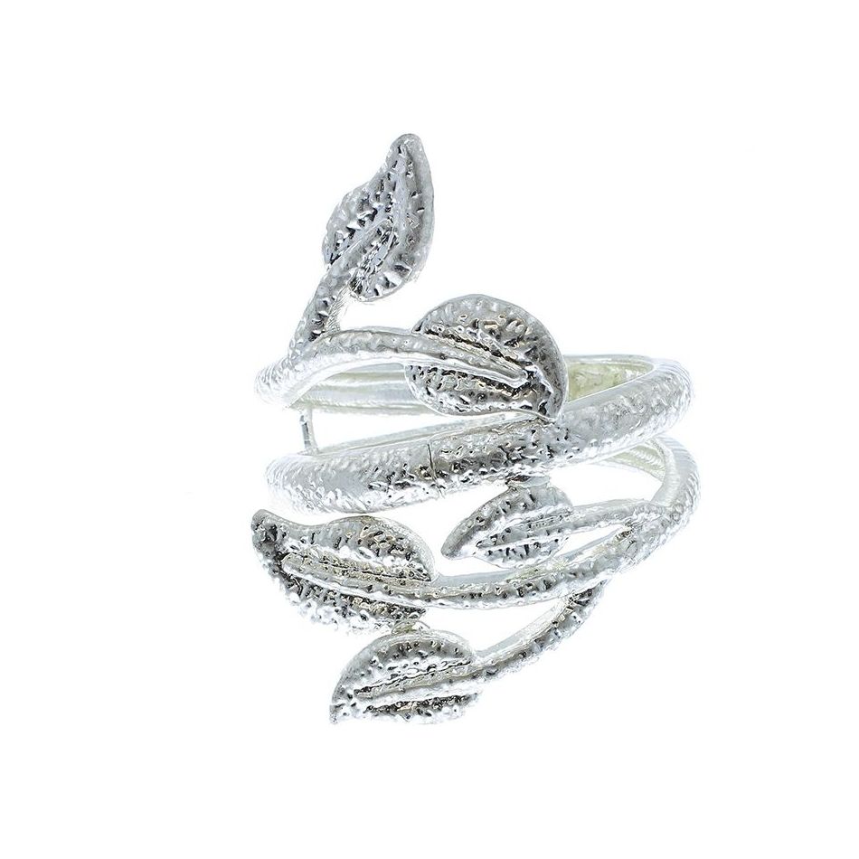 PULSERA ANCHA HOJAS METAL
