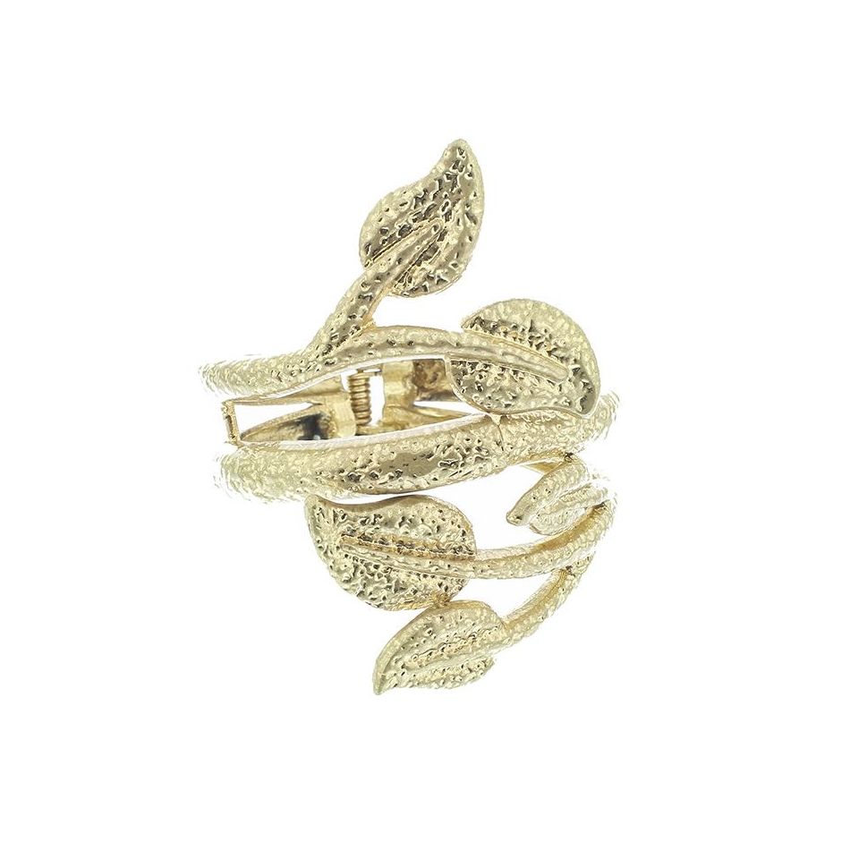 PULSERA ANCHA HOJAS METAL