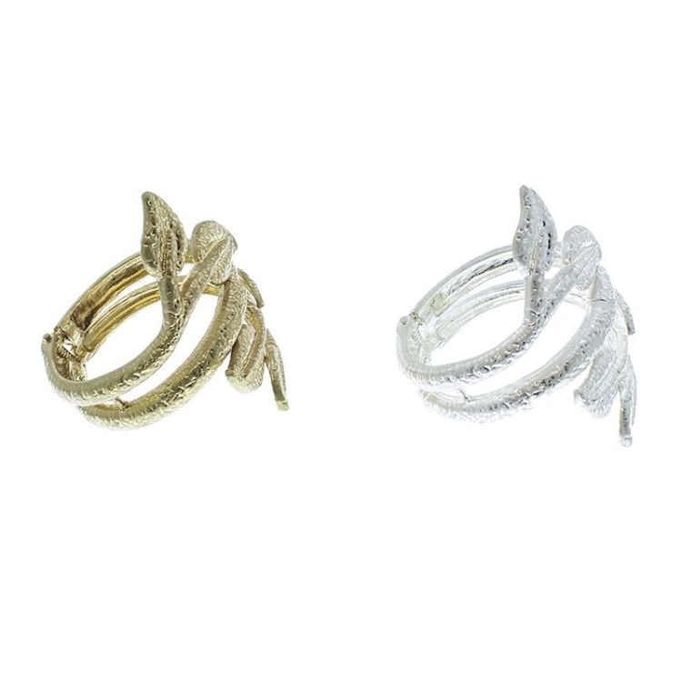 PULSERA ANCHA HOJAS METAL 2