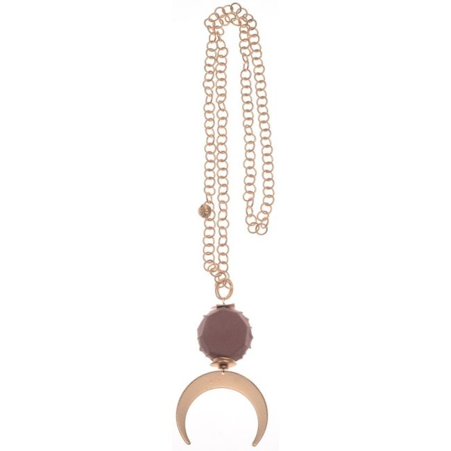 COLLAR LARGO CADENA COLGANTE MEDIA LUNA METAL