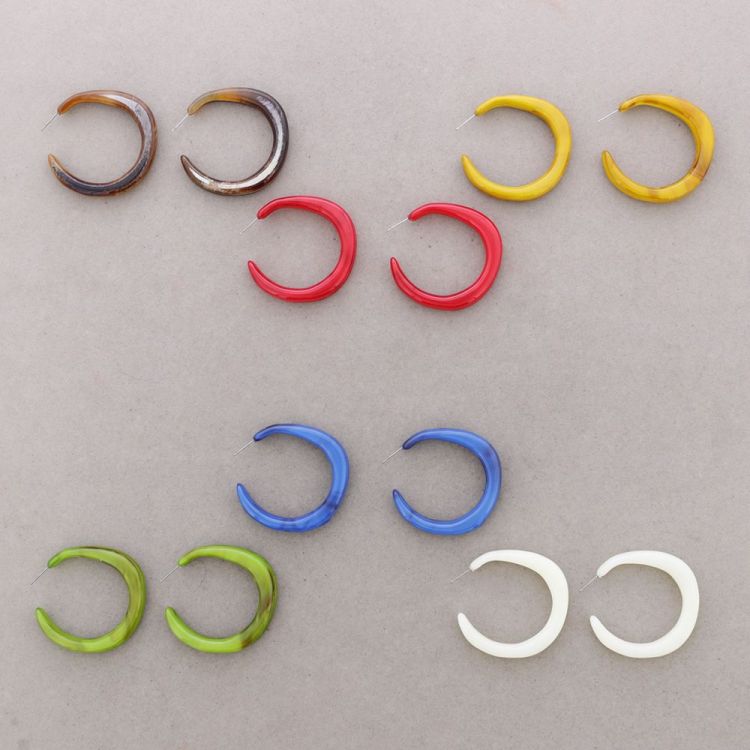 RESIN IRREGULAR HOOP EARRINGS 2