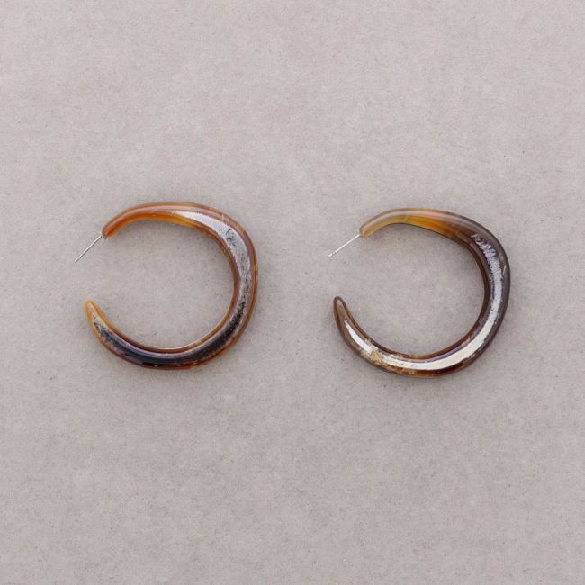 RESIN IRREGULAR HOOP EARRINGS