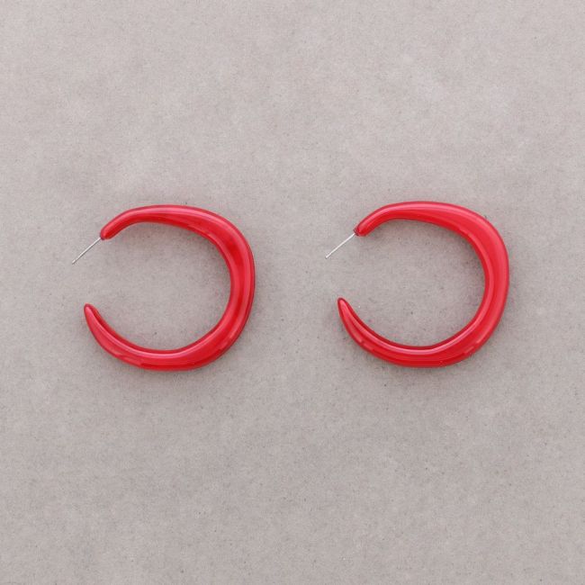 RESIN IRREGULAR HOOP EARRINGS
