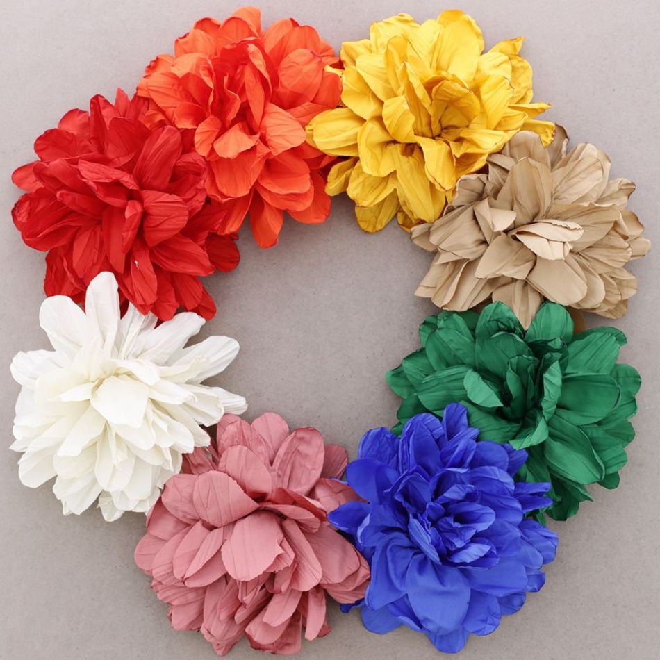 BROCHE FLOR TELA 12CM