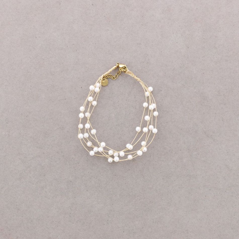 PULSERA TRENZADA IMITACIÓN PERLA