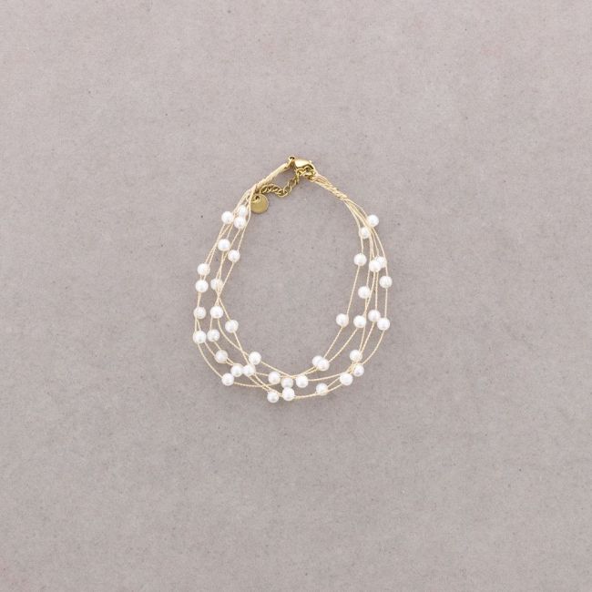 PULSERA TRENZADA IMITACIÓN PERLA