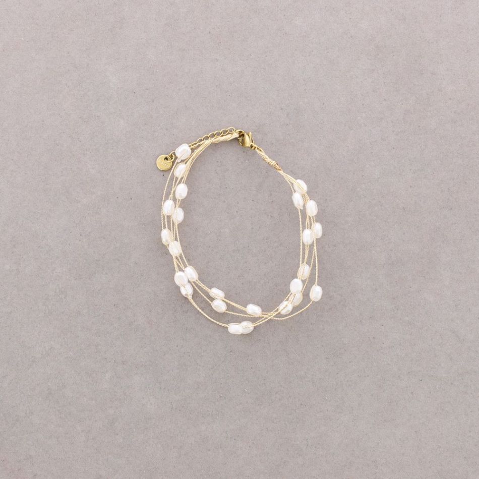 PULSERA TRENZADA IMITACIÓN PERLA