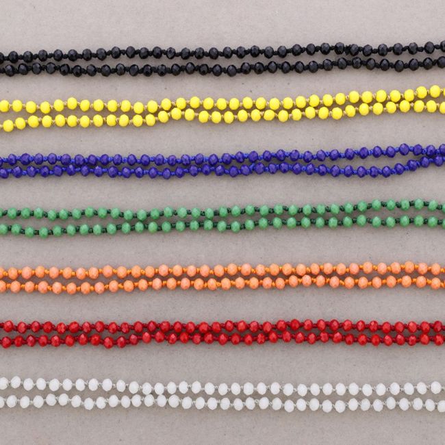 COLLAR LARGO NUDOS BOLAS CRISTALES FACETADOS 1,5M*6MM