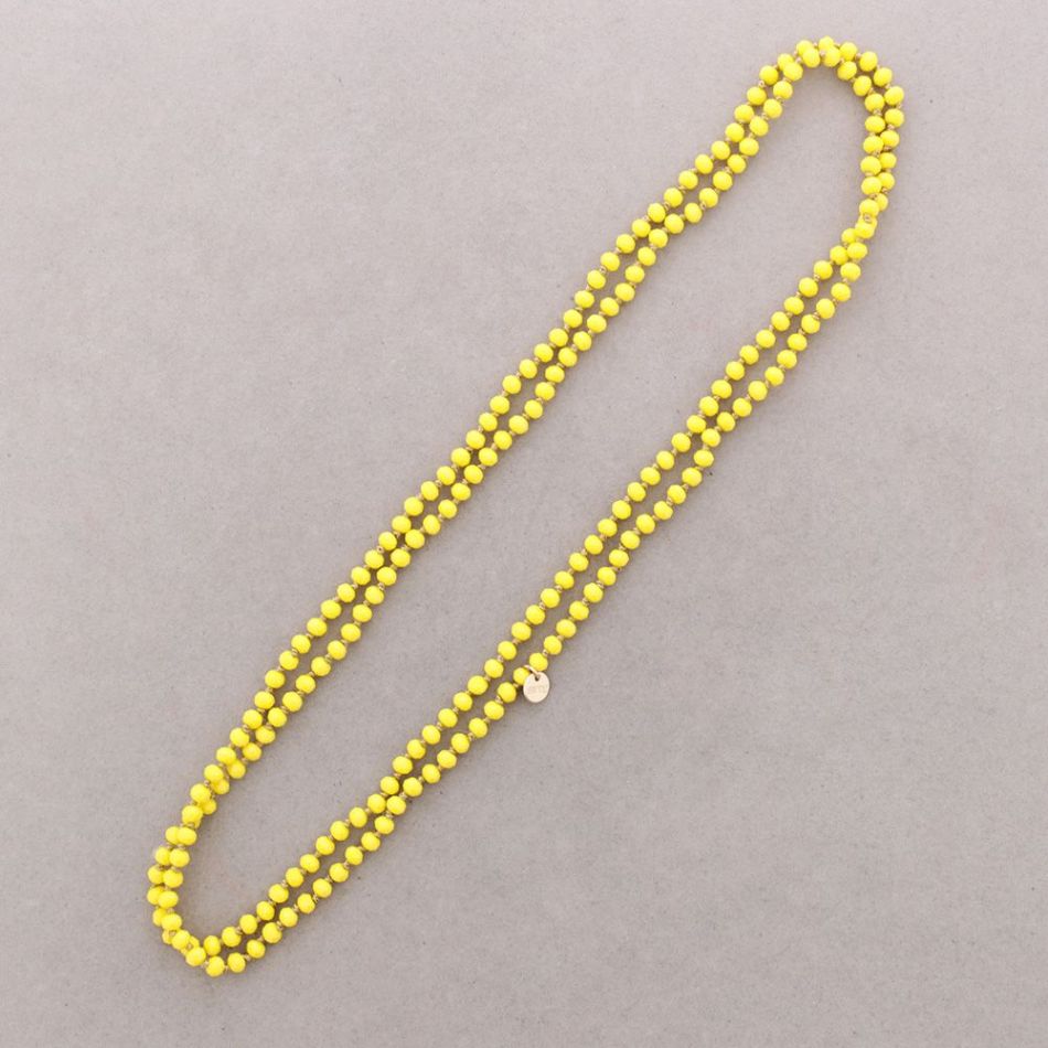 COLLAR LARGO NUDOS BOLAS CRISTALES FACETADOS 1,5M*6MM
