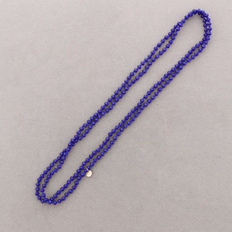 COLLAR LARGO NUDOS BOLAS CRISTALES FACETADOS 1,5M*6MM 2