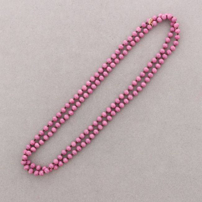 COLLAR LARGO NUDOS BOLAS CRISTALES FACETADOS 1,2M*8MM