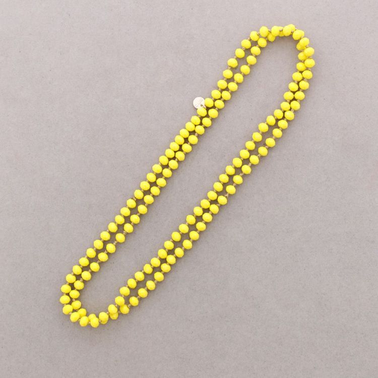 COLLAR LARGO NUDOS BOLAS CRISTALES FACETADOS 1,2M*8MM 2