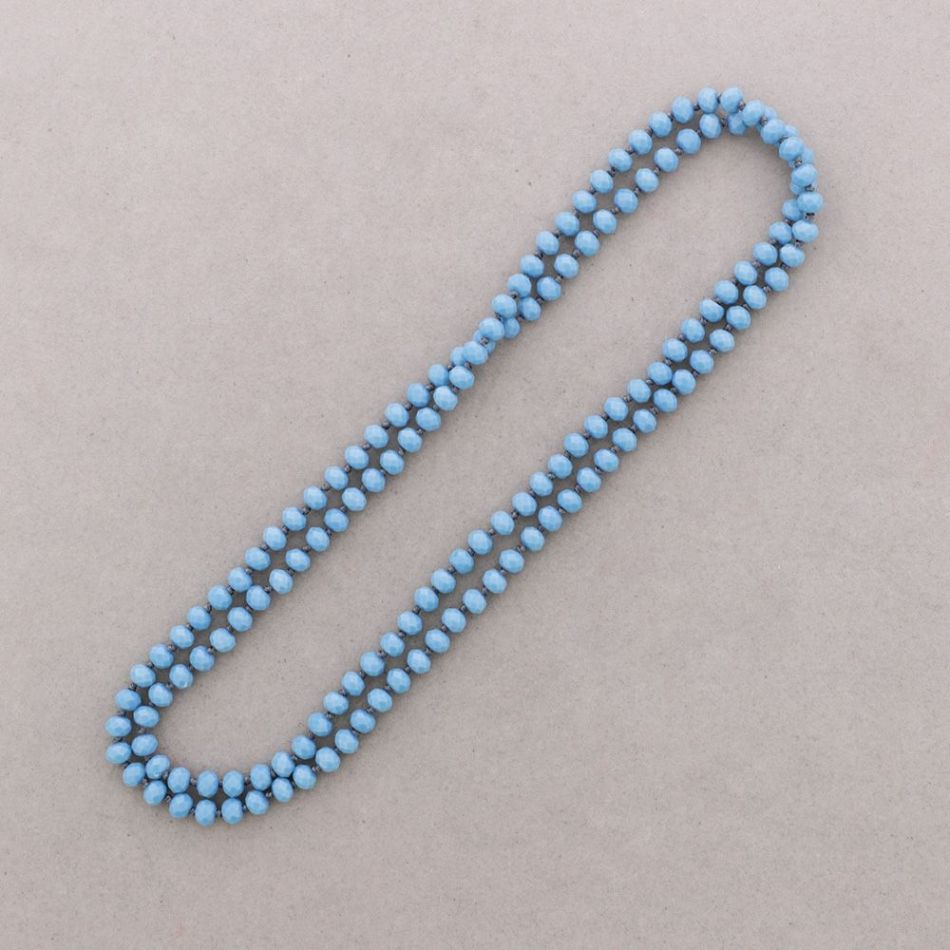 COLLAR LARGO NUDOS BOLAS CRISTALES FACETADOS 1,2M*8MM