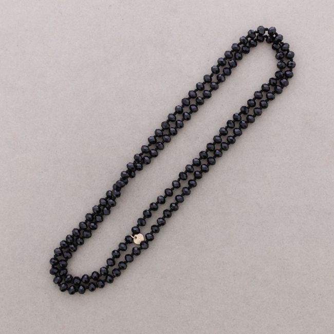 COLLAR LARGO NUDOS BOLAS CRISTALES FACETADOS 1,2M*8MM