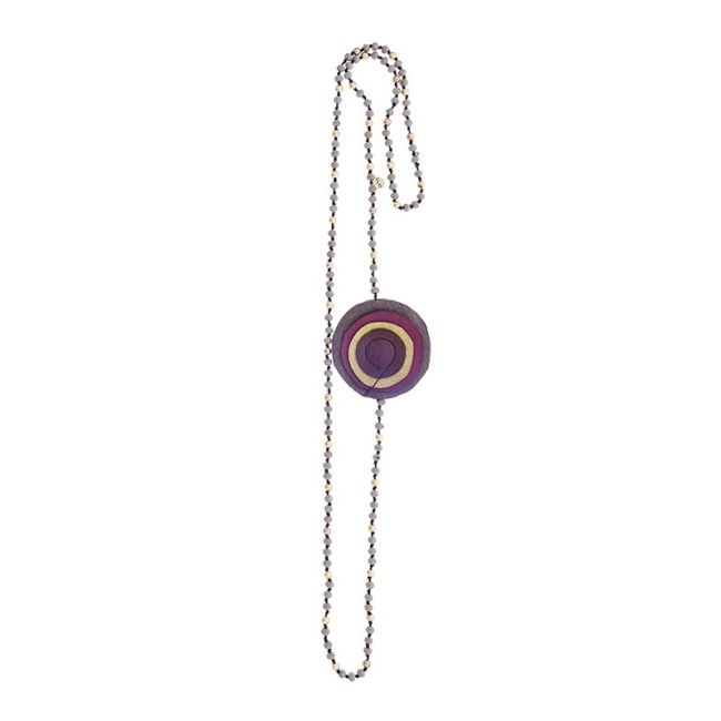 LONG TRIPLE FLOWER CRYSTAL NECKLACE