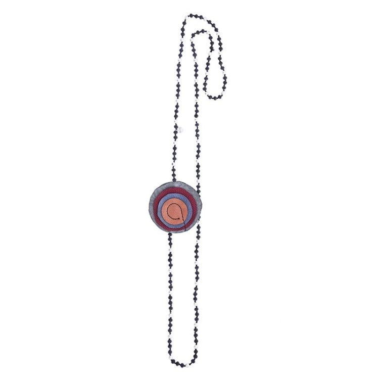 LONG TRIPLE FLOWER CRYSTAL NECKLACE