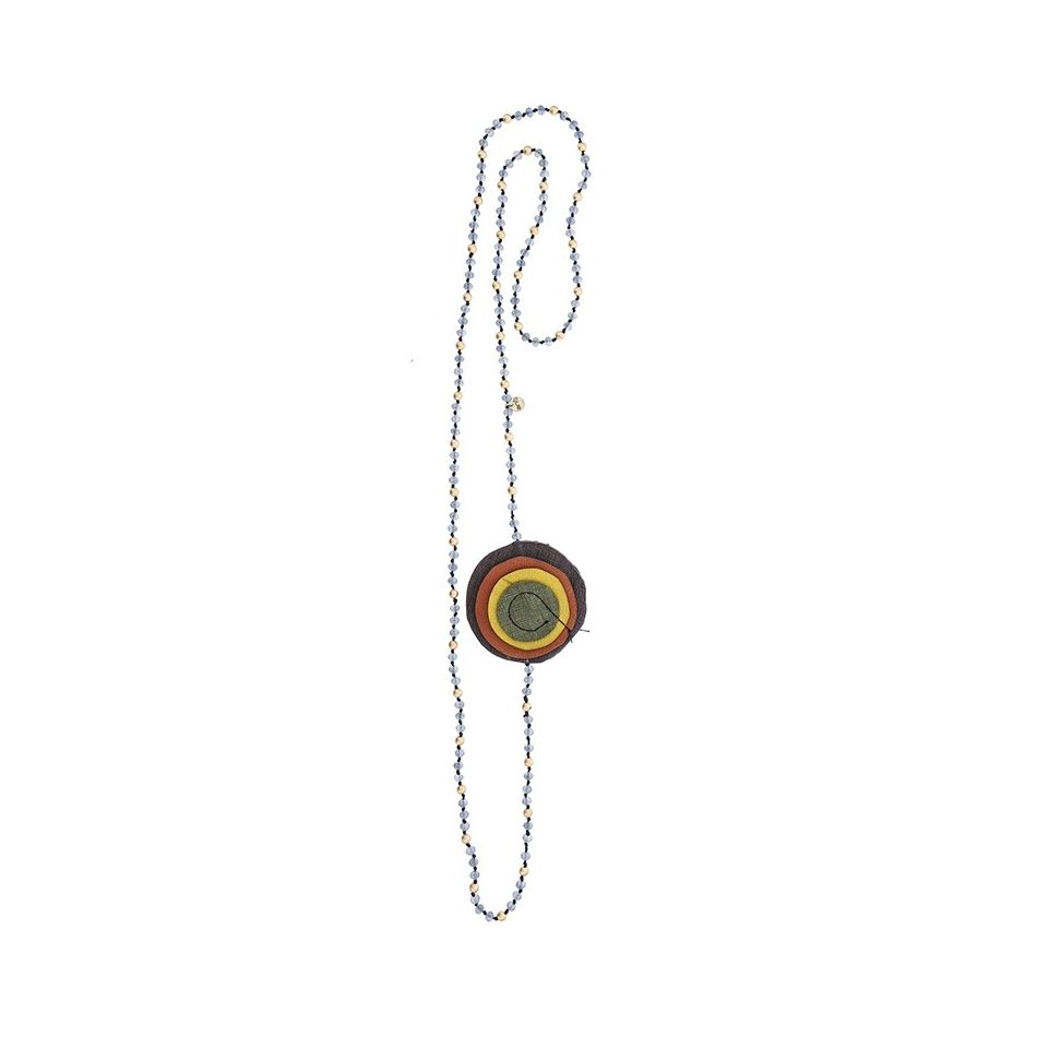 LONG TRIPLE FLOWER CRYSTAL NECKLACE