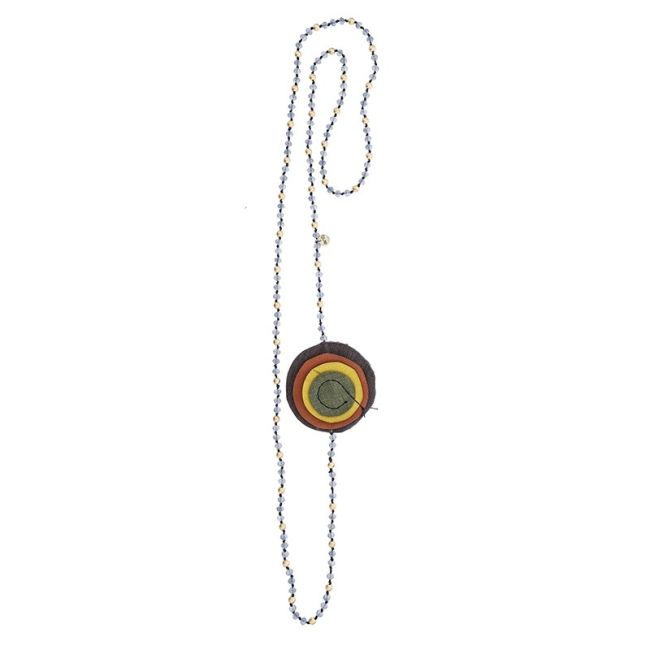 LONG TRIPLE FLOWER CRYSTAL NECKLACE