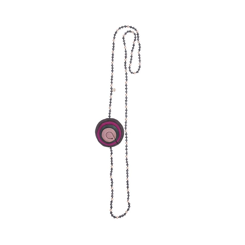 COLLAR LARGO CRISTALES TRIPLE FLOR