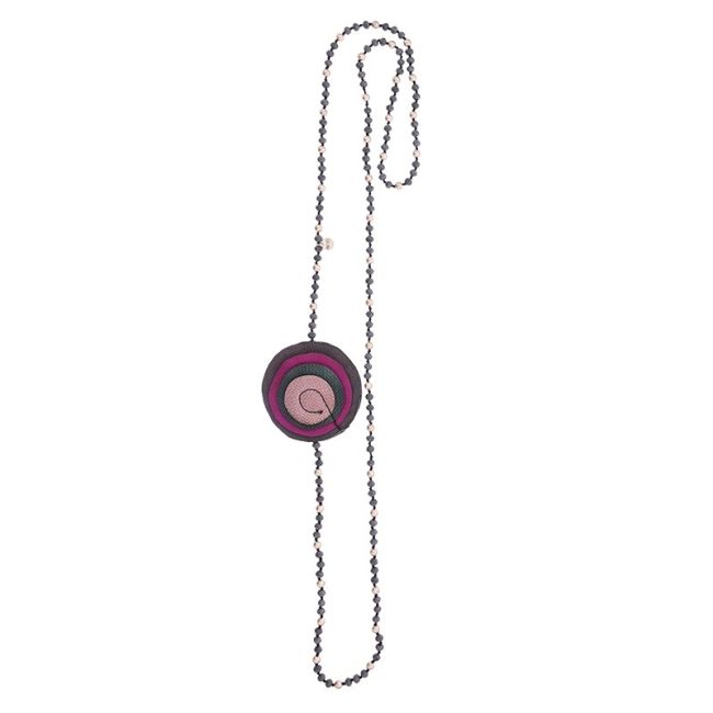 COLLAR LARGO CRISTALES TRIPLE FLOR
