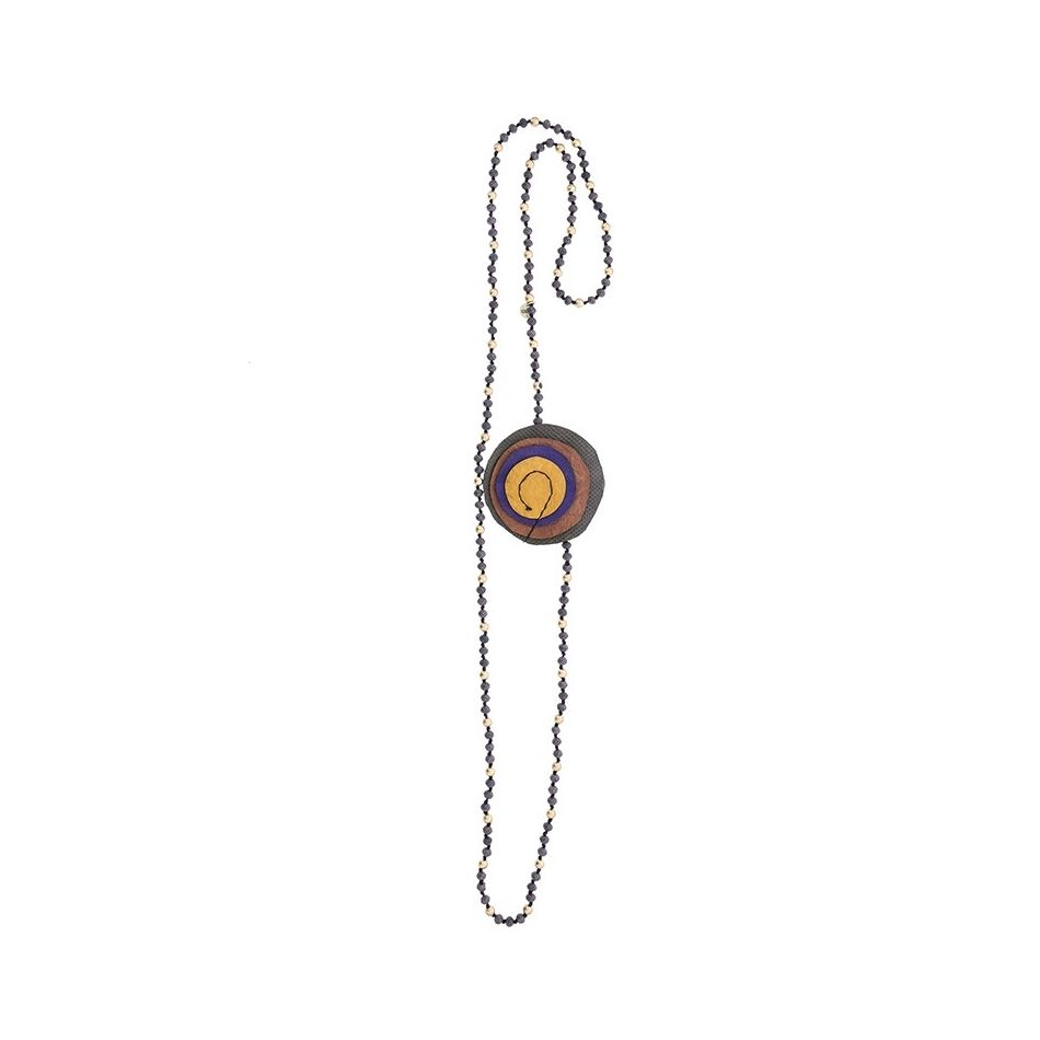 LONG TRIPLE FLOWER CRYSTAL NECKLACE