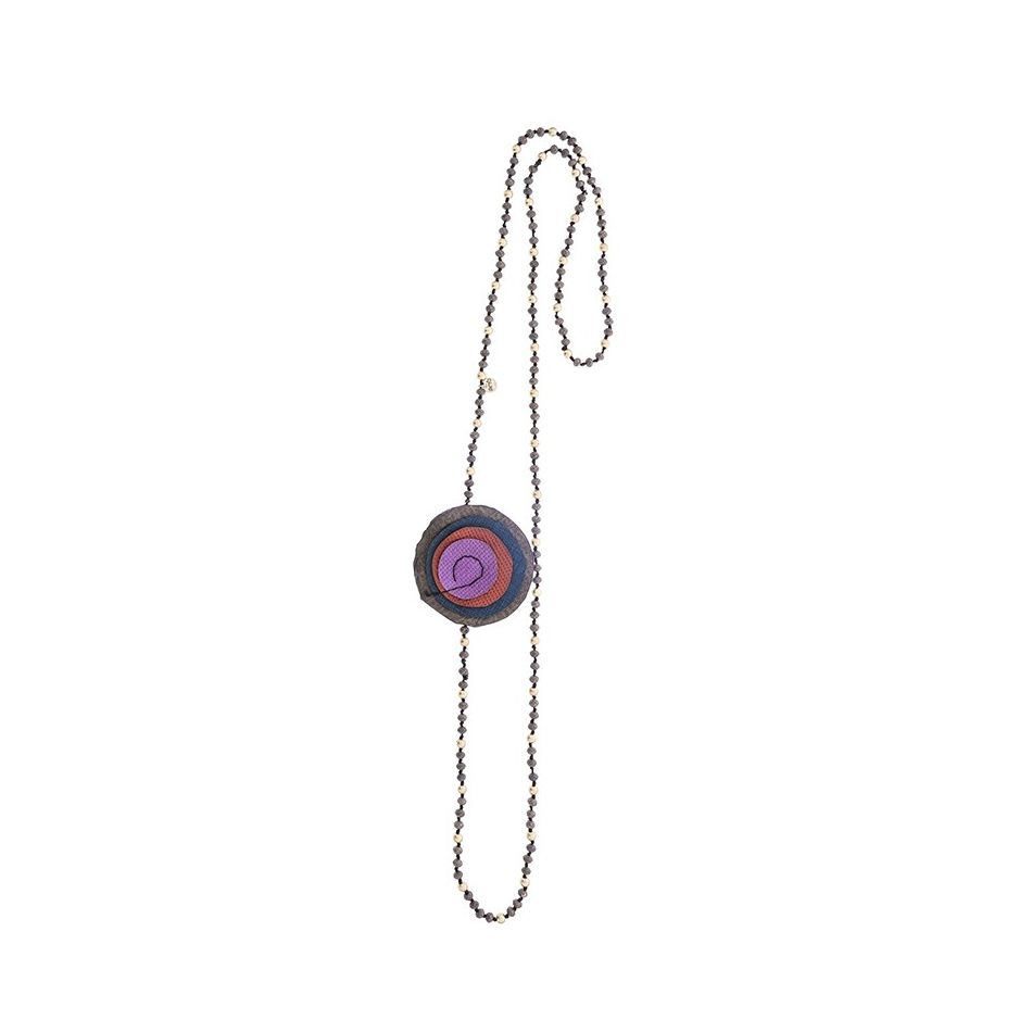 COLLAR LARGO CRISTALES TRIPLE FLOR