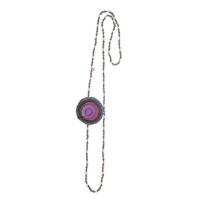 COLLAR LARGO CRISTALES TRIPLE FLOR