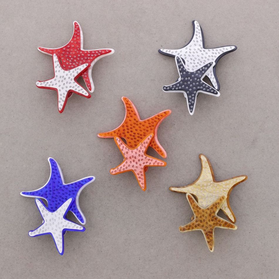 DOUBLE STARFISH BROOCH RESIN