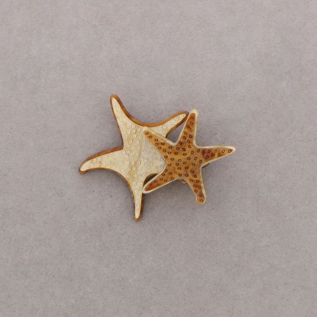 DOUBLE STARFISH BROOCH RESIN