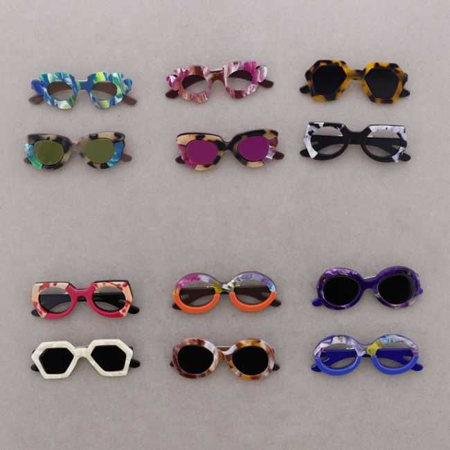 BROCHE SET 2 GAFAS RESINA