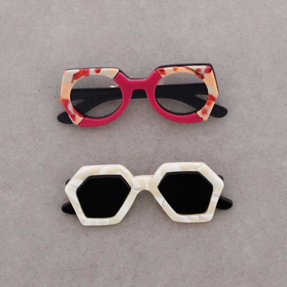 BROCHE SET 2 GAFAS RESINA