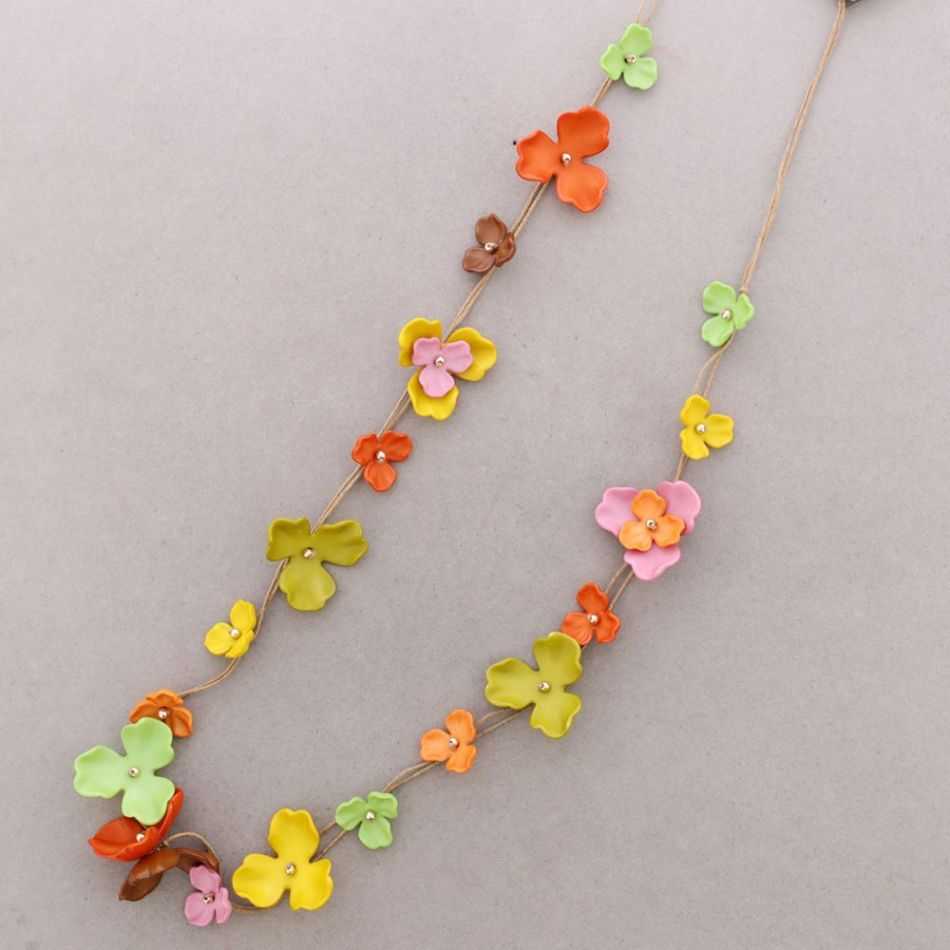 LONG RESIN FLOWER NECKLACE