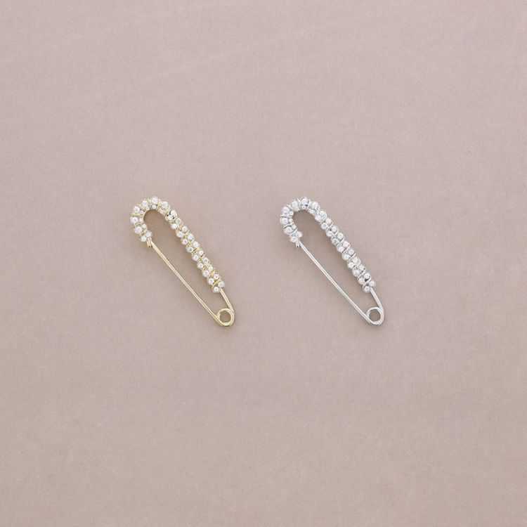 BROOCH PIN SAFETY PIN METAL CRYSTALS 2