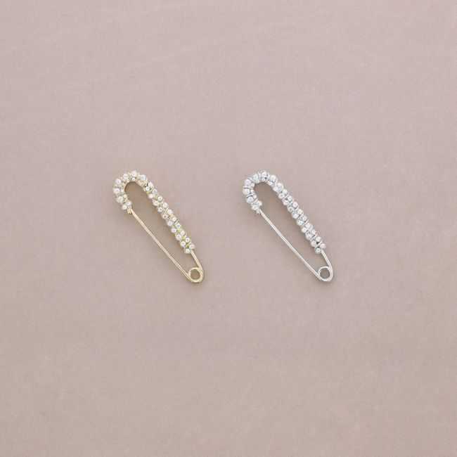 BROCHE ALFILER IMPERDIBLE METAL CRISTALES