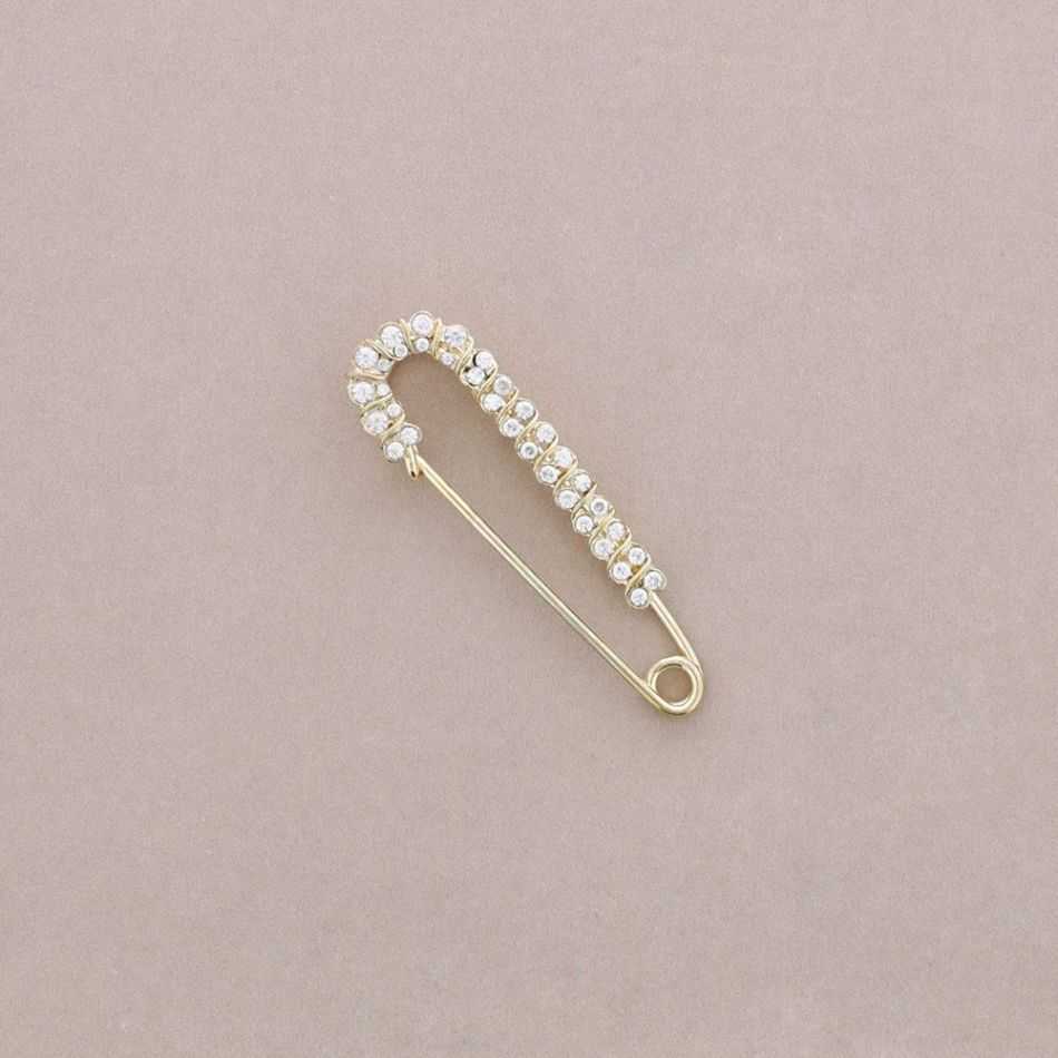 BROCHE ALFILER IMPERDIBLE METAL CRISTALES