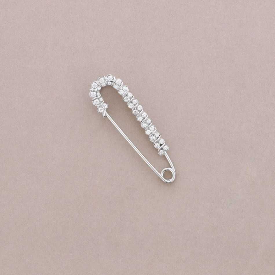 BROCHE ALFILER IMPERDIBLE METAL CRISTALES