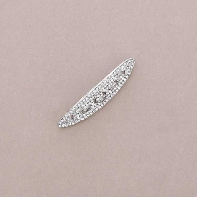 BROCHE MANTILLA METAL CRISTALES