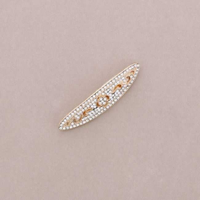 BROCHE MANTILLA METAL CRISTALES
