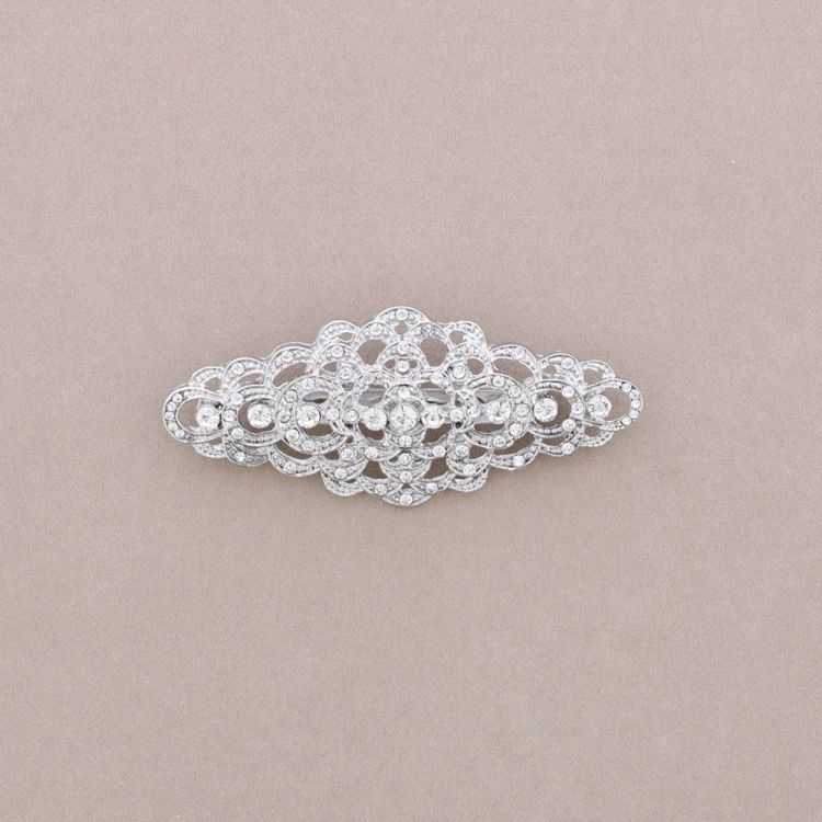 BROCHE MANTILLA METAL CRISTALES