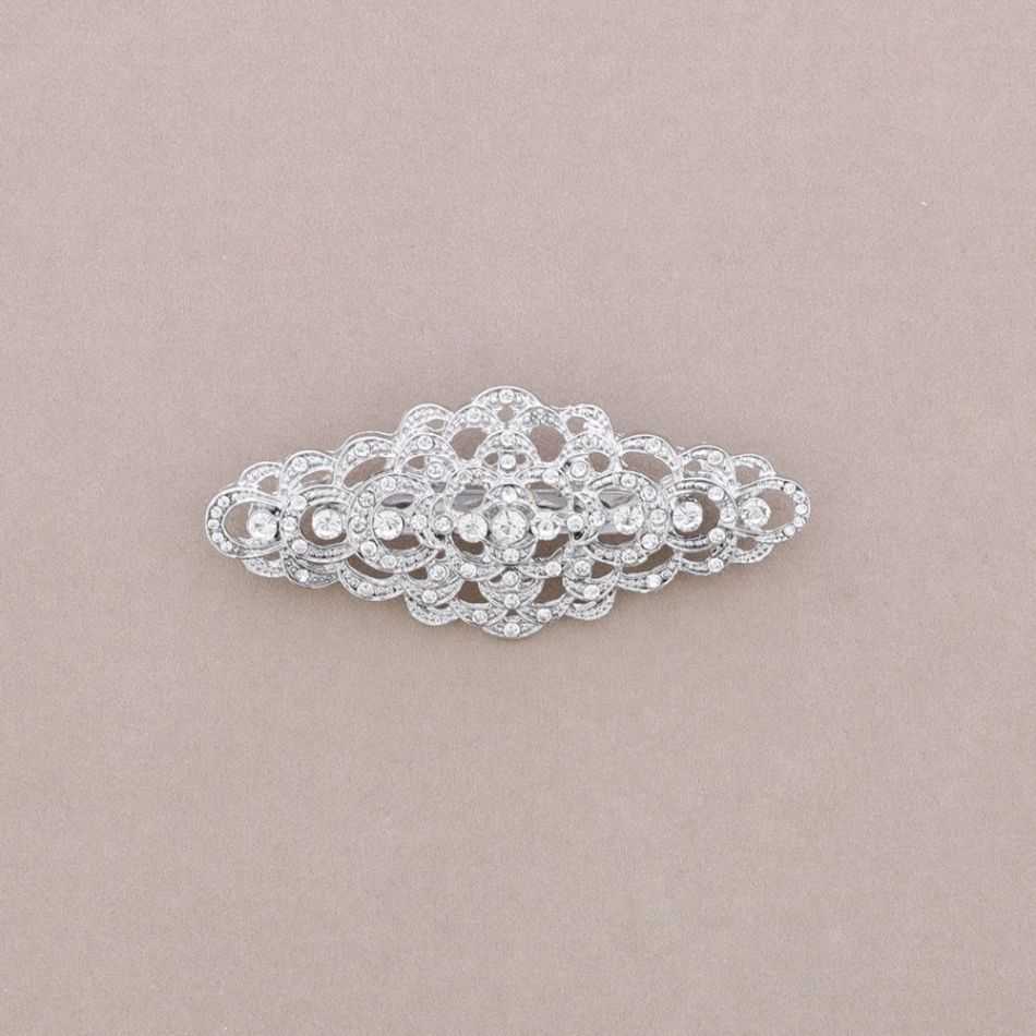 BROCHE MANTILLA METAL CRISTALES